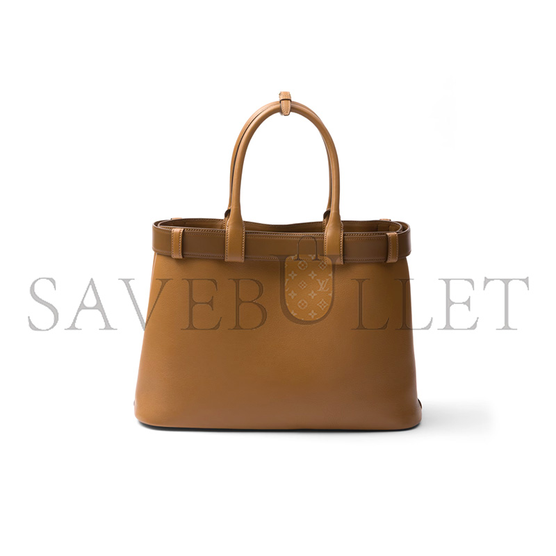 PRADA BUCKLE LARGE LEATHER HANDBAG WITH BELT 1BA416 (37*27*14cm) PRADA BUCKLE LARGE LEATHER HANDBAG WITH BELT 1BA416 (37*27*14cm)
